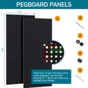 Pegboard Kit with Accessories,Includes 2 Pack 16" X 36" Steel Pegboard and 180 PCS Varied Accessories,can be Used for Tool Storage and Garage Organization. (Black Box)
