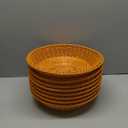 Yesland 8 Pack Plastic Round Basket Large Gift Baskets - 10.25 Inch Woven Bread Roll and Food Serving Baskets - Food Storage Basket Bin for Kitchen, Restaurant, Centerpiece Display, Christmas Gifts