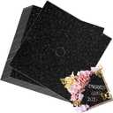 JarThenaAMCS 30Pcs Black Glitter Cardstock DIY Graduation Cap Decoration Kits Construction Paper for Grad Caps with Glue Points for Congrats Grad Party Favors Supplies