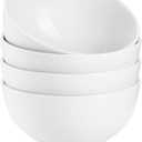 DOWAN 8.5 OZ Small Ceramic Bowls Set of 4 - White Bowls for Dessert, Dip, Side Dishes, Ice Cream, Fruit, Rice - Dishwasher & Microwave Safe (Soft White)