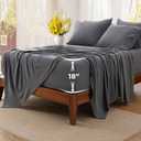 Bedsure Deep Pocket Queen Sheets - 6 Piece, Prewashed Ultra-Soft Queen Sheet Set, Fits Mattresses Up to 18 Inches Thick, Breathable & Secure Fit, Hotel Luxury Bedding, Grey