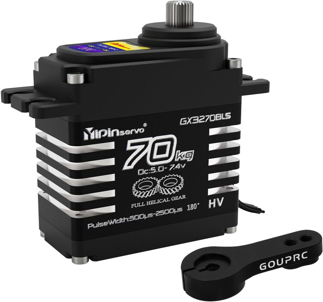GOUPRC 70kg Brushless Servo for 1/8 1/10 1/12 RC Truck Car Crawler Boat Robot, 8.4V Oblique Gear High Torque Servo