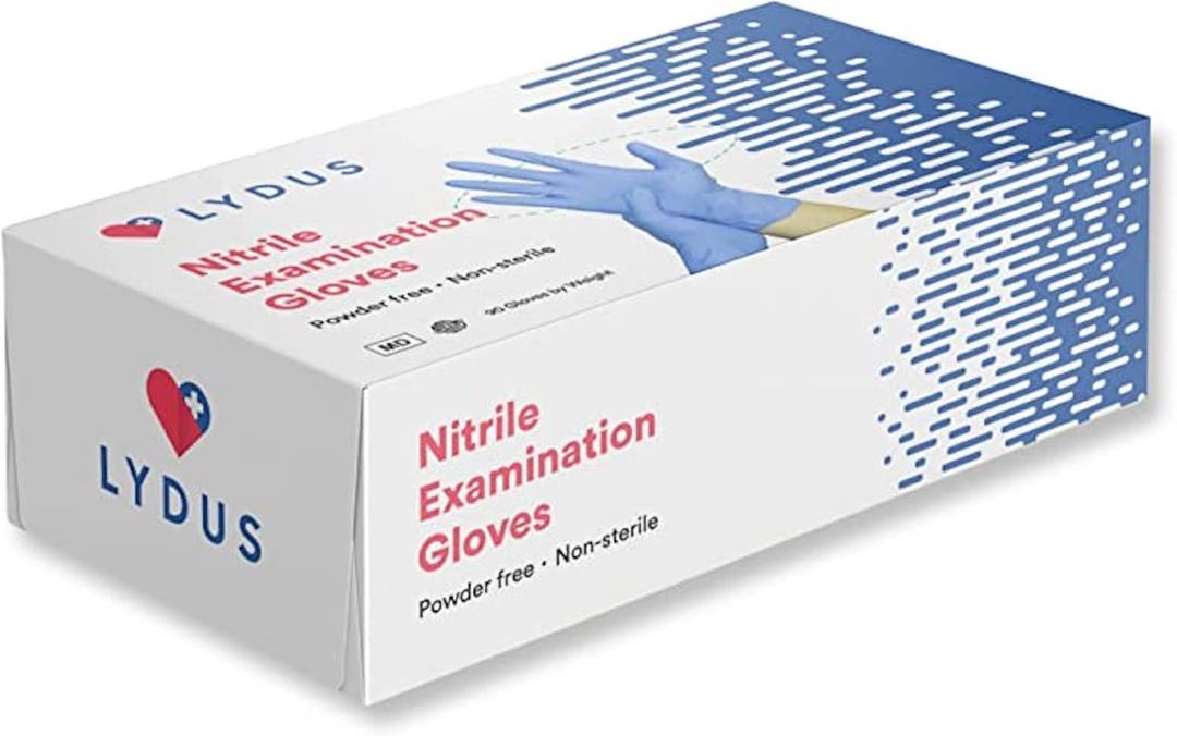 OSTC Lydus 4 Mil Latex Free Nitrile Textured Finger Exam Gloves - Small (Box of 100)