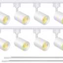 VANoopee 8-Light LED Track Lighting Kit with 6.6FT H Type Track Rails, Dimmable Track Light Heads Bright Ceiling Spotlight Fixture for Kitchen Accent Art, 3000K Warm White, No Flicker 10W 800lm White