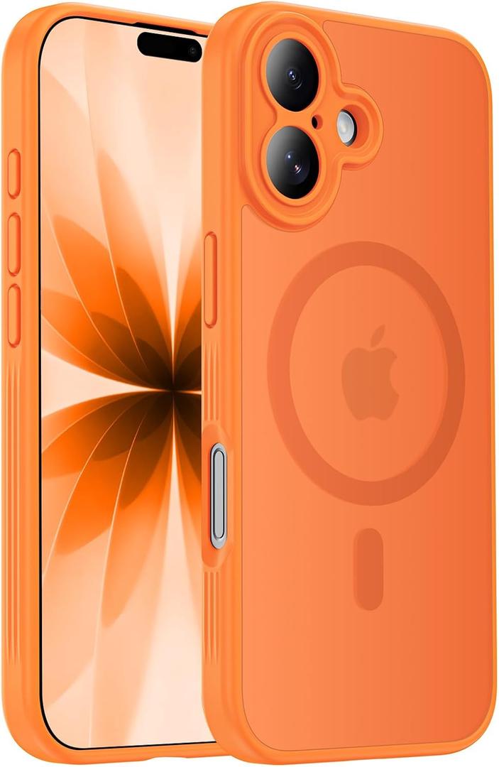 Designed for iPhone 17 Case, Compatible with MagSafe, [Camera Protection] [15FT Military Droptection] Shockproof Translucent Matte Anti-Slip Phone Case, 6.3", Cosmic Orange