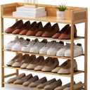 latifolia Bamboo Shoe Rack, 5-Tier Shoe Rack Organizer for Entryway Hallway Closet, Stackable(31.50''L) (Nature)