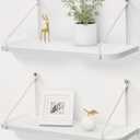 Afuly White Shelves for Wall, Floating Shelf Bathroom, Wall Mounted Shelves for Bedroom Living Room, Over Toilet Storage Display Organizer Modern Home Decor, 16 inch Set of 1