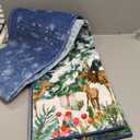 6x9 Christmas Rugs for Living Room Washable Rugs for Bedroom SnowmanReindeer Print Area Rug with Non Slip Backing Low Pile Non Shedding Stain Resistant Throw Mats for Dining Room, Blue