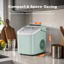 Sweetcrispy Countertop Ice Maker with Scoop, Basket and Handle, Portable Ice Machine 9 Cubes Ready in 6 Mins, 26.5lbs in 24Hrs, 2 Sizes for Home Kitchen Office Bar Party