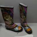 NORTY Waterproof Rain Boots for Women, Mid Calf, Durable Sole, Comfortable, Stylish Outdoor Boots (6, Monet Print,  11.25" Shaft )