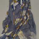 Moss Rose Women's Beach Cover up Swimsuit Kimono Cardigan with Bohemian Floral Print (Dusty Blue Garden)