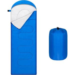 OBTANIM Sleeping Bags Portable Waterproof Camping Sleeping Bag for Adults Kids 4 Seasons Cold Weather or Warm Backpacking Hiking Mountaineering Indoor Outdoor Use (Blue)