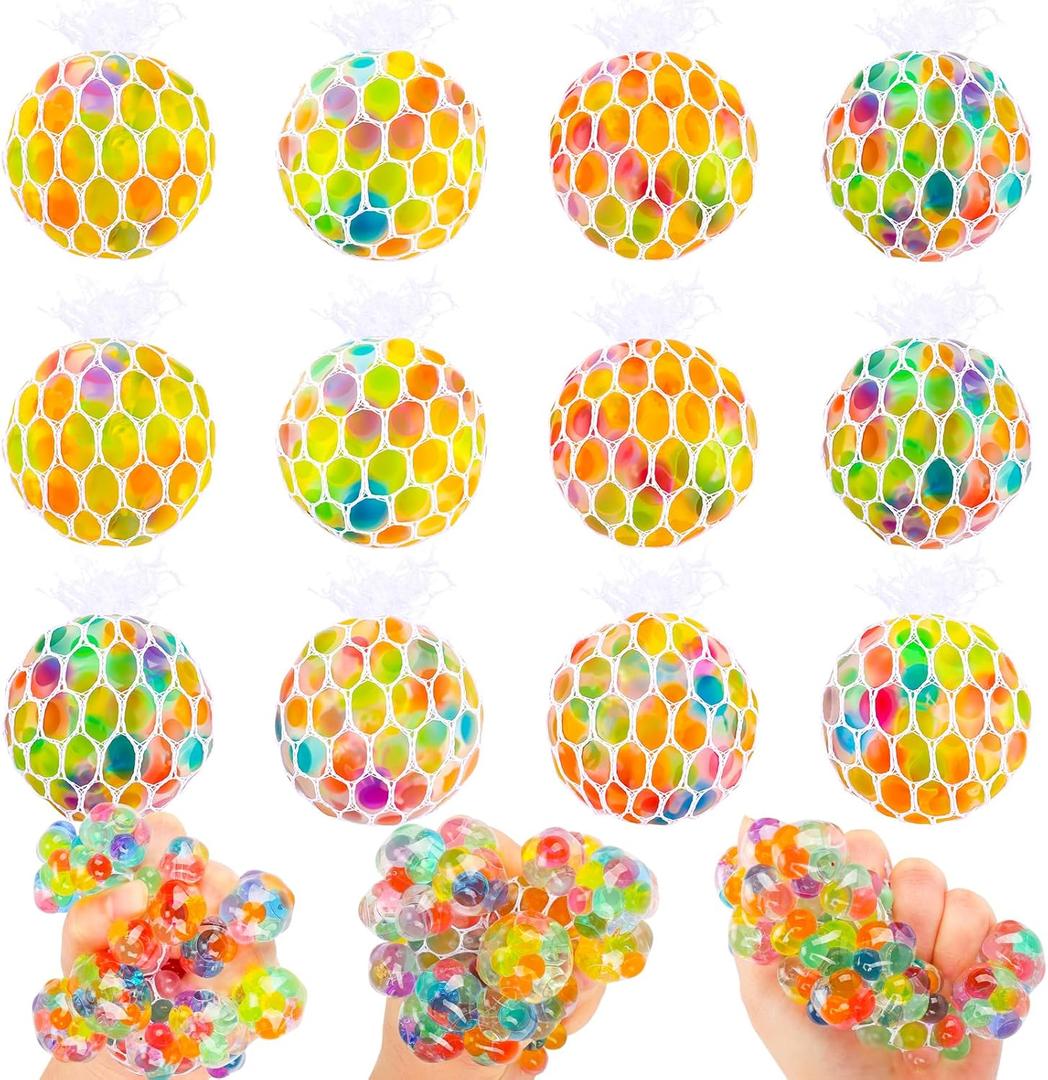 28Pack Stress Relief Balls for Easter Eggs Fillers, Fidget Toy Squeeze Sensory Squishy Balls for Easter Eggs Hunt Easter Basket Stuffers Party Favors Prizes
