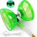 BodyRhythm Five Bearings Chinese Diabolo Yoyo Set with LED, Fiberglass Sticks, Adjustable Strings for All Ages - Best for Fitness and Tricks (Green)