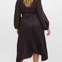 City Chic Women's Plus Size Dress - Amara Pleat Midi (Brown) 22 XL