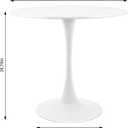 Round White Dining Table Modern Kitchen Table with Pedestal Base in Tulip Design, Mid-Century Leisure Table for 2 to 4 Personfor Kitchen, LivingRoom, Restaurant, Office, Cafe 31.49 inches