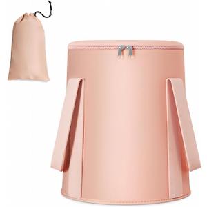 25L Collapsible Bucket Foot Bath Basin,Multifunctional Portable Foot Bath Tub Bag with Handles,Travel Outdoor Camping Portable Foot Soaking Spa Bucket (Pink)
