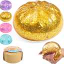 Sugar Glitter Dumpling Squishy,Viral Bao Bun Squishy Dumling Mystery Box,Stress Relief Fidget Squeeze Toy for Holiday & Birthday Gifts (Golden)