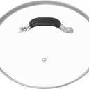 12 Inch Tempered Glass Pot Lid Compatible with 12 Lodge Cast Iron Skillets and 7 Quart Dutch Ovens - Designed with Steam Vent Hole and Heat Resistant Handle