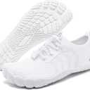 Racqua Water Shoes Quick Dry Lightweight Outdoor Barefoot Sport Swim Shoes (8 Women/7 Men, Wz1115-white35)