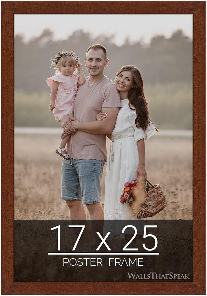 17x25 Dark Walnut Rustic Pine Picture Frame for Puzzles Posters Photos or Artwork