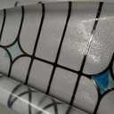 ADD.HERES Window Privacy Film, Stained Glass Decorative Static Cling, Removable Sun Blocking Vinyl Covering,Window Film for Home Kitchen Living Room, Dusseldorf, 29.5" x 78.7"