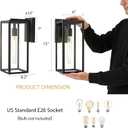 Bestshared Outdoor Wall Sconce Lights,Exterior Wall Lighting Fixtures with Clear Glass, Anti-Rust Modern Black Outside Lantern Lamp for House Front Porch Doorway Patio (Black, 15"-4 Pack)