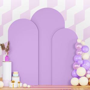 7.2ft 6.6ft 6ft Arch Covers Lavender Wedding Arch Cover Set of 2 Balloon Arch Spandex Cover Purple Arch Backdrop Cover Round Top Chiara Backdrop Cover for Happy Birthday Party Arch Decoration