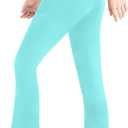 Girls' Leggings Cross Flare Pants with Pockets Black Soft Stretchy High Waisted Pants for Kids Child Yoga Dance