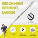 20FT Telescoping Pole, 26FT Reach Aluminum Extension Pole with 3/4" Universal Tip, Lightweigt Telescope Poles with Flip Lock, Sturdy Multi-Purpose Extension Poles for Cleaning, Fruit Picking, Painting