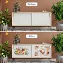 Joeyan Boho Flower Bouquets Rub On Transfers for Furniture and Crafts, 2 Large Flower Design Sheets 12''x18'', DIY Home Decal on Wood Glass Metal Canvas Porcelain Paper Plastic, Champagne Season