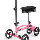 Knee Scooter Foldable Leg Scooter for Adults for Foot Surgery Knee Walker for Ankle Foot Sugery Crutch Alternative Pink