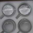 11 OZ Glass Coffee Mugs, Stackable Vertical Stripes Transparent Tea Cups for Hot and Cold Beverages, Set of 6