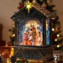 Nativity with Star Musical Lighted Water Creche with Swirling Glitter, Christmas Snow Globe Adoration of The Magi Nativity Manger Scene, Holiday Decorations Gifts for Family, Children or Friends