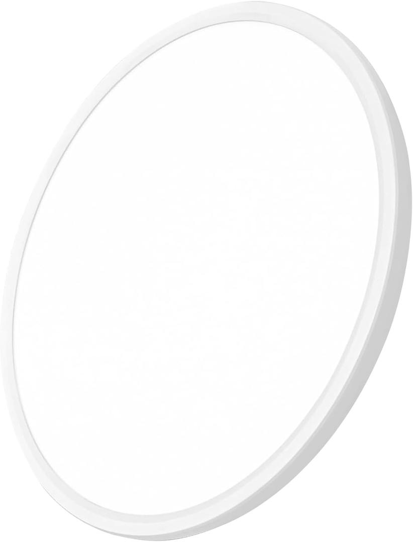 20 Inch Large LED Flush Mount Ceiling Light, 40W,4350LM, 3000K/4000K/6000K CCT Selectable,White Round Flat Panel Light Low Profile Ceiling Light Fitures for Hallway, Kitchen, Bedroom, Laundry Room (20inch-1PK)