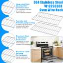 UPGRADE W10256908 Range Oven Rack Compatible with Whirlpool Stove Parts Amana Maytag Kenmore Kitchenaid Oven Racks WPW10256908 Oven Wire Racks Baking Rack 24" x 15.75" 304 Stainless Steel Shelves 2Pcs