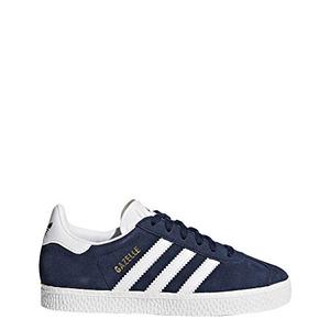 adidas Originals Boy's Gazelle C Shoe, Collegiate Navy/White/White, 1 M US Little Kid