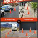 RoadHero 18 Inch 4 Pack Collapsible Traffic Safety Cones, Multi Purpose Pop-up Cones with Reflective Collar for Road Safety, Orange Cones for Driving Training, Parking Lots