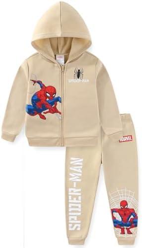 Marvel Spider-Man Boys Zip Up Hoodie and Pants Set for Big Kids Size 5