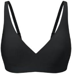 Coolfit Bra Signature Wireless Seamless Everyday Bra for Women,Cooling Fabric,Moisture Wicking Lingerie,Fixed Padding (Large, Black)
