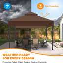 10x10 Canopy Replacement Top Cover Canopy Top Replacement Double Layer Vented Sunshade Cover Fits Standard 10'x10' Outdoor Gazebo Frame for Backyard/Patio/Garden Waterproof UV Resistant (Brown)
