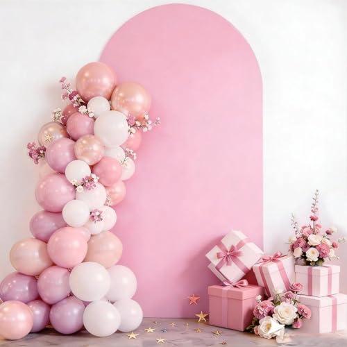 Pink 7.2 FT Arch Backdrop Cover, Pink Arch Cover, Wedding Arch Backdrop Stand Cover for Birthday Wedding Party Decoration
