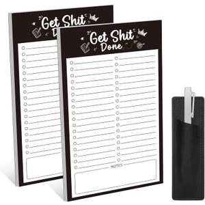 Thboxes 2 Pack Grocery List Magnet Pad for Fridge with Pen Holder, Total 120 Sheets Magnetic Note Pad for Fridge Full Back Magnet Shopping List, To Do List, Memo Notepads, 4.5x7.5(Simple Style)