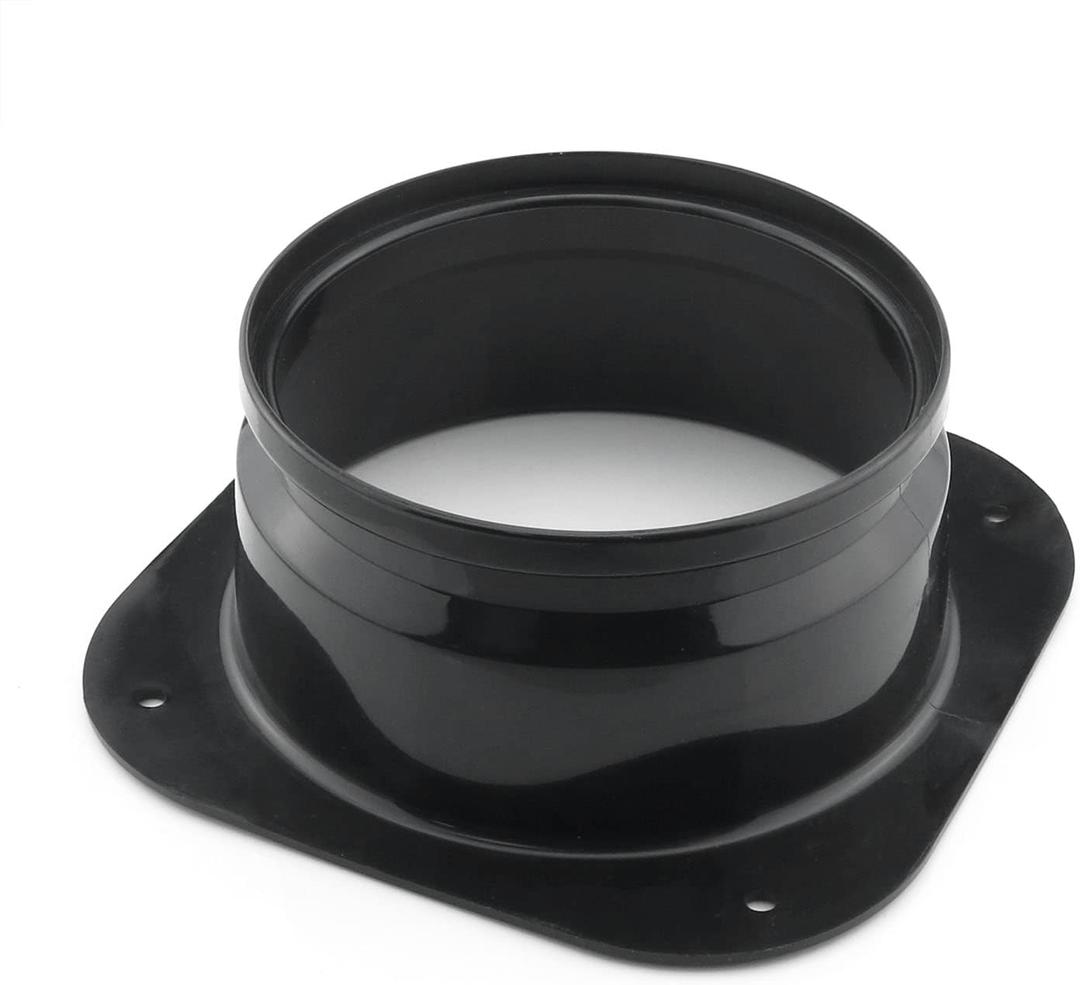 Dryer Vent Wall Plate 5Inch/125mm ABS Plastic Air Duct Connector Flange Panel Duct Connector Flange Inlet Fitting for Ventilation Straight Pipe, Wall and Ceiling (Square to Round)