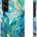 Esdot for Samsung Galaxy S23 Plus Case,Aesthetic Vintage Blue Leaves Wildflower Girly Shell,Compatible with Magsafe,Trendy Unique Retro Western Protective Slim Silicone Phone Cover for Women Girls