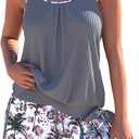 ROSEWE Modest Tankini Swimsuits for Women, Two Piece Athletic Womens Bathing Suits Blouson Tank Tops with Board Shorts, L