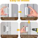 Home Indoor Security Door Lock Anti Theft Hinge Latch Lock Door Reinforcement Lock with 3 Inch Stop Reinforcement Lock Safety Tool 1 Pack Silver