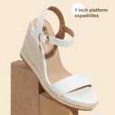 IDIFU IN4 Espadrille Wedge Sandals for Women Open Toe Ankle Strap Platform Wedges Heels Causal Summer Wedge Shoes Comfortable Espadrilles Wedges (White, 11)
