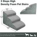 3 Steps High Density Foam Dog Stairs Ramps, Non-Slip Pet Steps for Older Dogs, Pet with Joint Pain, Sofa Bed Ladder for Cats