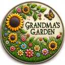 VEOJEIN Grandma's Garden Stepping Stone 9.45’ Durable Garden Décor with 3D Hand-Painted Sunflower Design – Gift for Grandma, Mom, Wife, Mother’s Day, Christmas, Birthdays